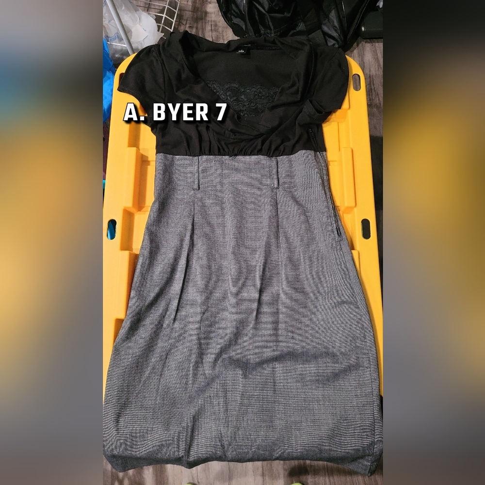 A. Byer Black and Gray Two-Tone Dress
